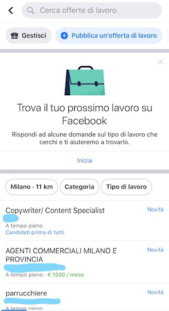 facebook lavoro